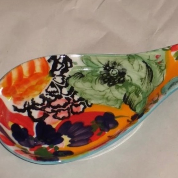 Anthropologie Painted Amaryllis Spoon Rest - Picture 2 of 4
